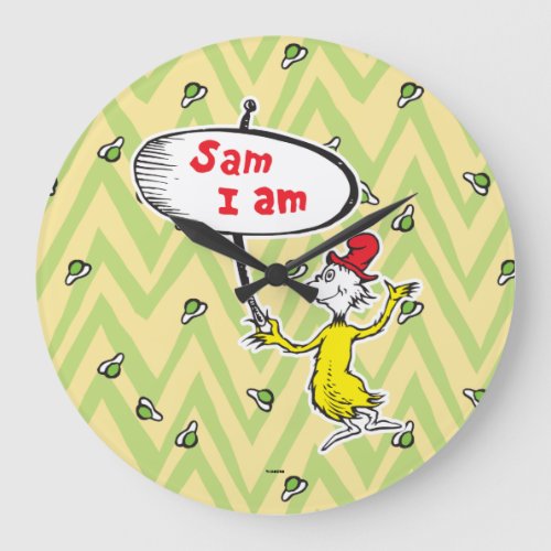 Dr Seuss  Sam_I_Am Holding Sign Large Clock