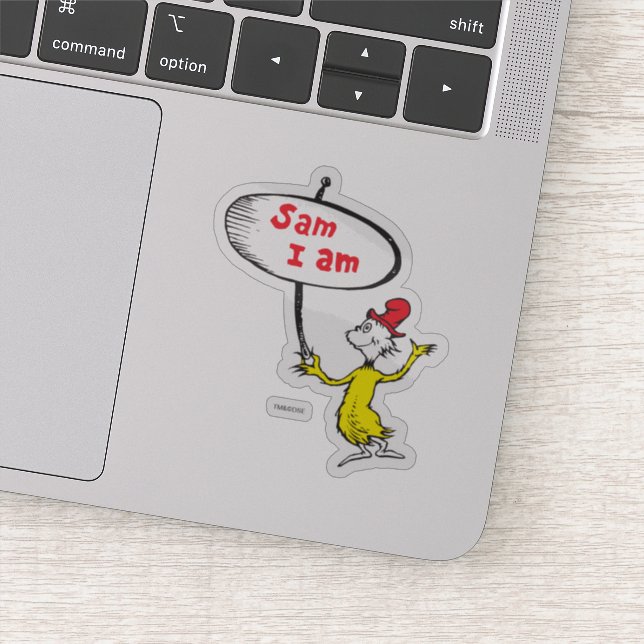 Dr. Seuss | Sam-I-Am Holding Sign Sticker (Detail)