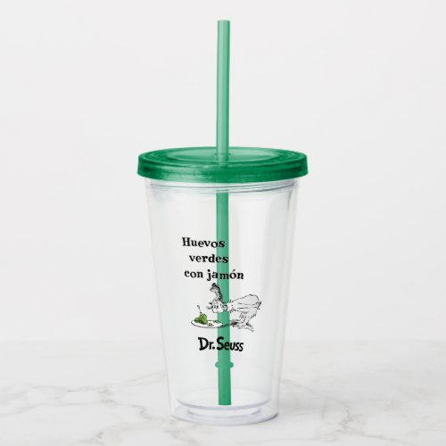 Dr. Seuss Spanish Green Eggs and Ham Acrylic Tumbler
