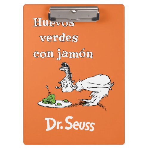 Dr. Seuss Spanish Green Eggs and Ham Clipboard