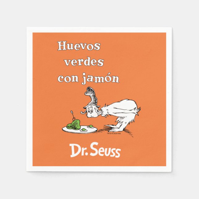 Dr. Seuss Spanish Green Eggs and Ham Napkins (Front)