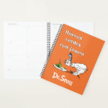 Dr. Seuss Spanish Green Eggs and Ham Planner<br><div class="desc">This design features the Spanish title for the classic Dr. Seuss story, "Huevos verdes con jamón" (Green Eggs and Ham). The artwork displays the skeptical character Guy-Am-I staring down at the iconic plate of green eggs and ham. Complete with the authentic Dr. Seuss logo at the bottom, this illustration is...</div>