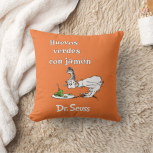 Dr. Seuss Spanish Green Eggs and Ham Throw Pillow