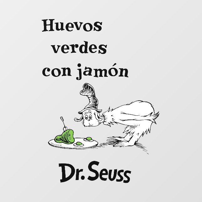 Dr. Seuss Spanish Green Eggs and Ham Wall Decal (Front)