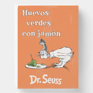 Dr. Seuss Spanish Green Eggs and Ham Wooden Box Sign