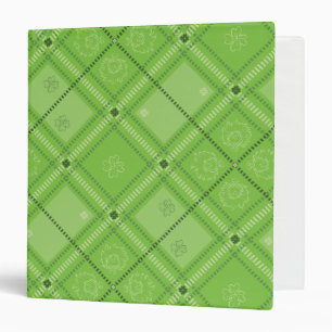 Dr. Seuss   St. Patrick's Day Plaid Pattern 3 Ring Binder