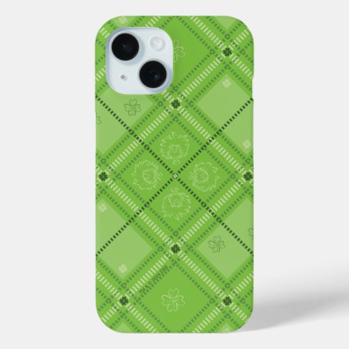 Dr Seuss  St Patricks Day Plaid Pattern iPhone 15 Case