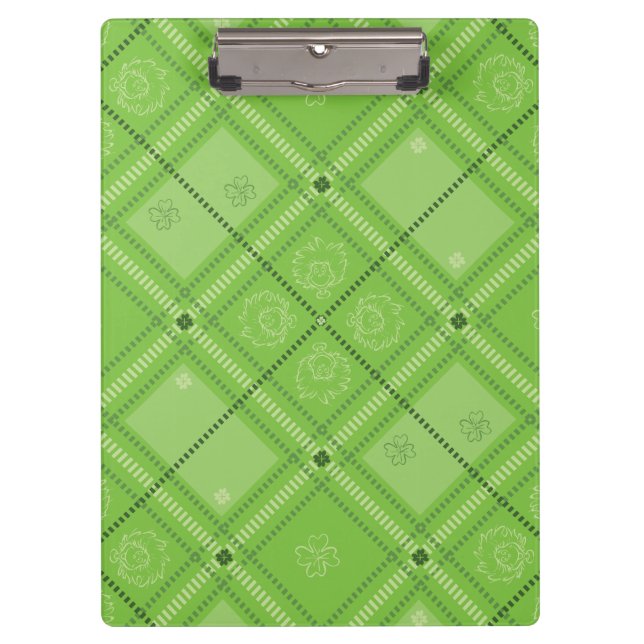 Dr. Seuss | St. Patrick's Day Plaid Pattern Clipboard (Front)