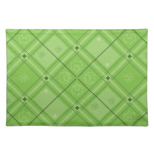 Dr Seuss  St Patricks Day Plaid Pattern Cloth Placemat