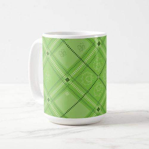 Dr Seuss  St Patricks Day Plaid Pattern Coffee Mug
