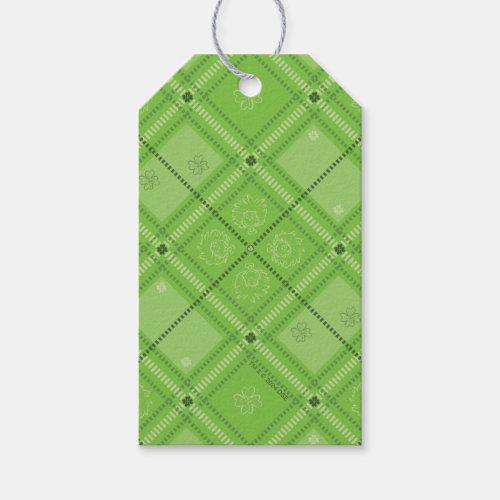 Dr Seuss  St Patricks Day Plaid Pattern Gift Tags