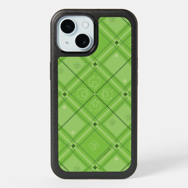 Dr. Seuss | St. Patrick's Day Plaid Pattern iPhone 15 Case (Back)