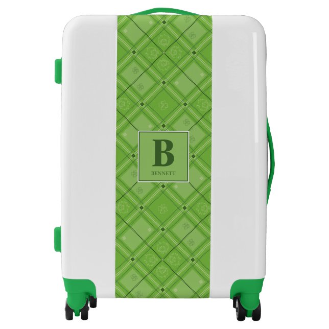 Dr. Seuss | St. Patrick's Day Plaid Pattern Luggage (Front)