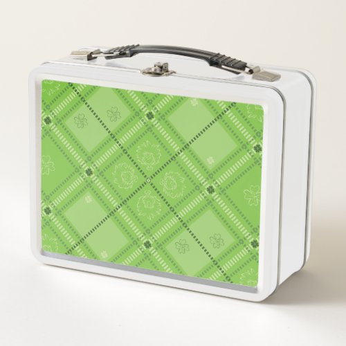 Dr Seuss  St Patricks Day Plaid Pattern Metal Lunch Box