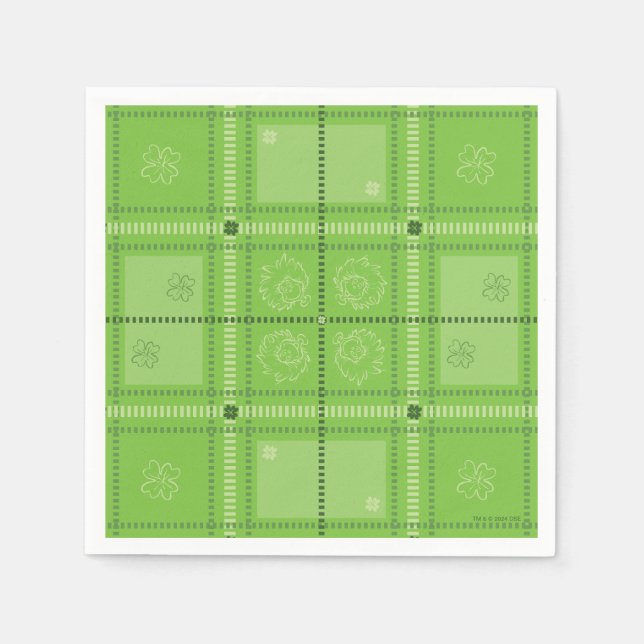 Dr. Seuss | St. Patrick's Day Plaid Pattern Napkins (Front)