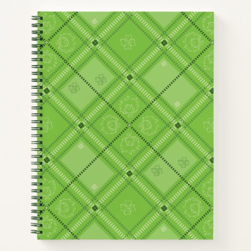 Dr Seuss  St Patricks Day Plaid Pattern Notebook
