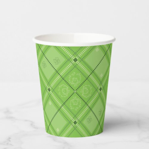 Dr Seuss  St Patricks Day Plaid Pattern Paper Cups