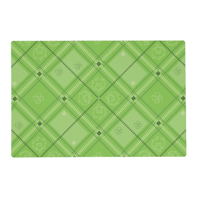 Dr. Seuss | St. Patrick's Day Plaid Pattern Placemat (Front)