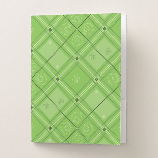 Dr. Seuss | St. Patrick's Day Plaid Pattern Pocket Folder (Front)