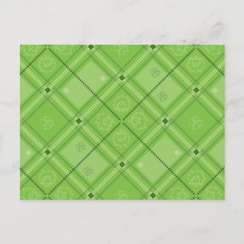 Dr Seuss  St Patricks Day Plaid Pattern Postcard