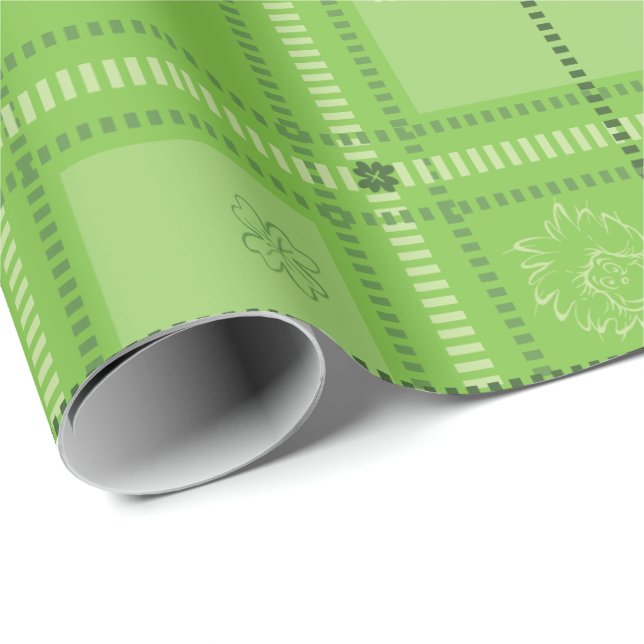 Dr. Seuss | St. Patrick's Day Plaid Pattern Wrapping Paper (Roll Corner)