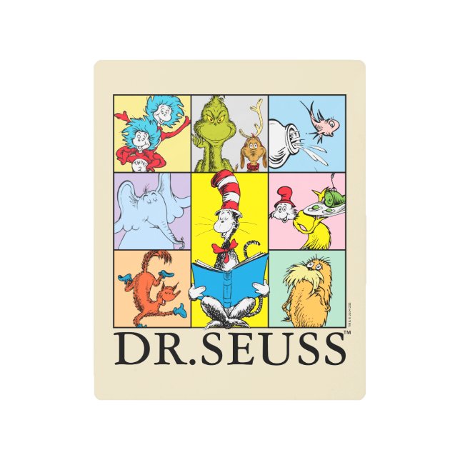 Dr. Seuss | Stories Graphic Metal Print (Front)