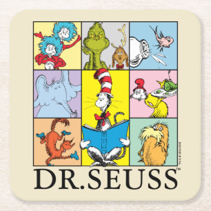 Dr. Seuss Stories Graphic Square Paper Coaster