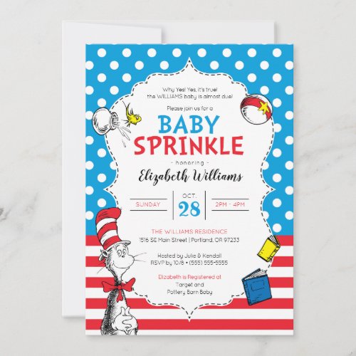 Dr Seuss _ The Cat in the Hat Baby Sprinkle Invitation