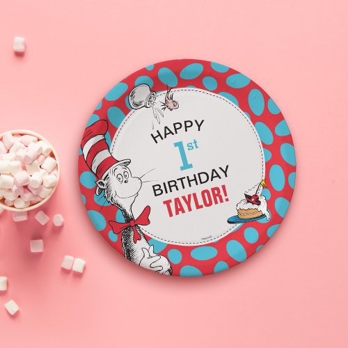 Dr Seuss  The Cat in the Hat Birthday Paper Plates