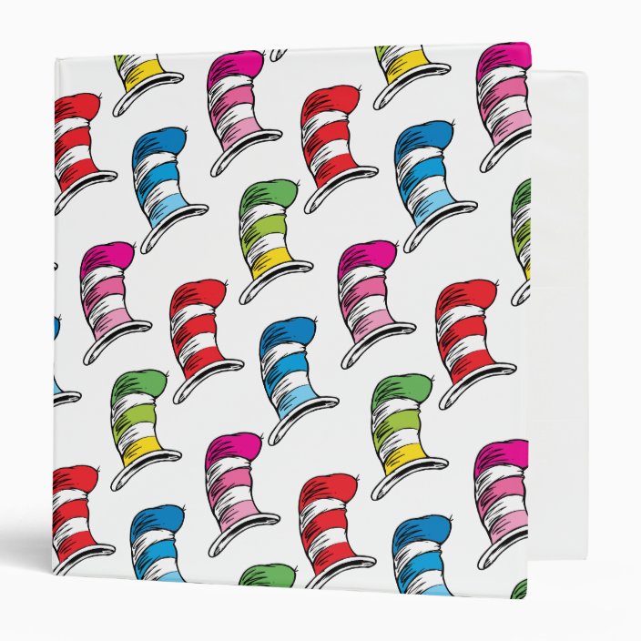 Dr Seuss The Cat In The Hat Colorful Hat Patter 3 Ring Binder