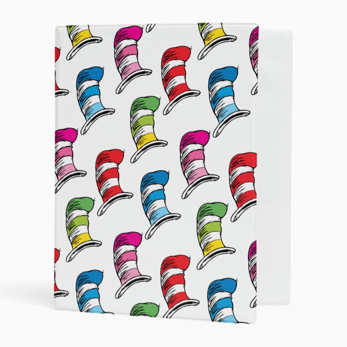 Dr Seuss The Cat In The Hat Colorful Hat Patter Mini Binder