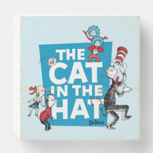 Dr. Seuss   The Cat in the Hat Logo - Characters Wooden Box Sign