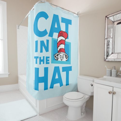 Dr Seuss  The Cat in the Hat Logo Shower Curtain