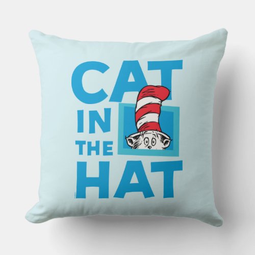 Dr Seuss  The Cat in the Hat Logo Throw Pillow