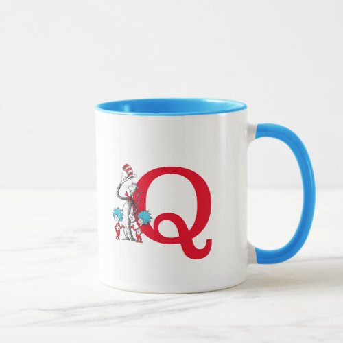 Dr Seuss The Cat in the Hat Thing 1 Monogram Q Mug