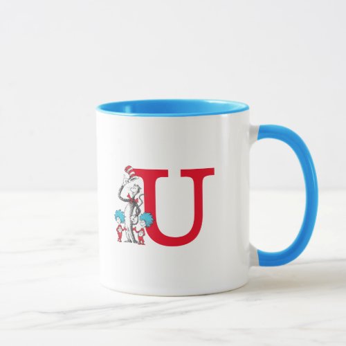 Dr Seuss The Cat in the Hat Thing 1 Monogram U Mug