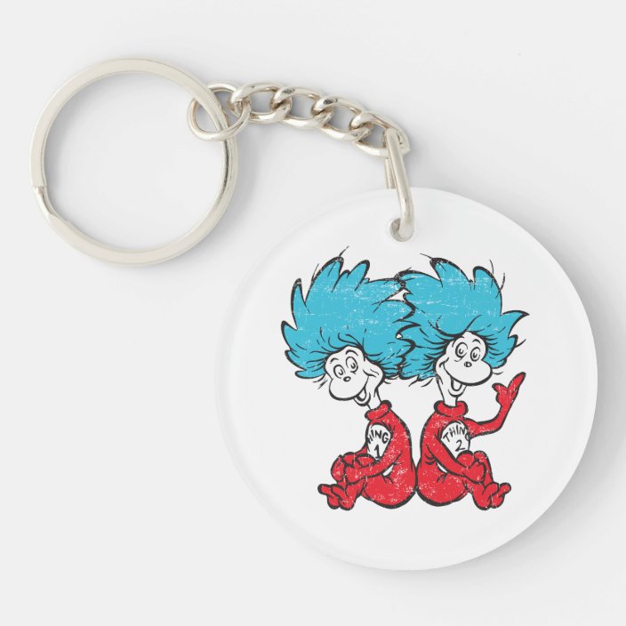 Dr Seuss The Cat In The Hat Thing 1 Thing 2 Keychain Zazzle Com