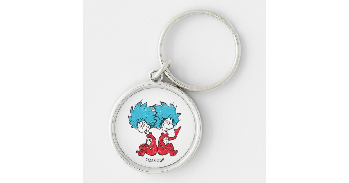 Dr Seuss The Cat In The Hat Thing 1 Thing 2 Keychain Zazzle Com