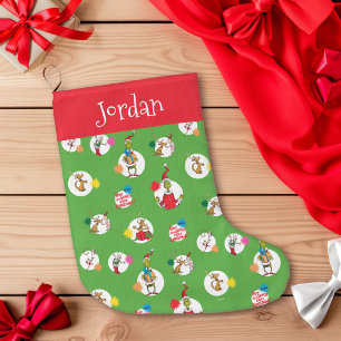 Dr Seuss The Grinch Christmas Polka Dots Large Christmas Stocking