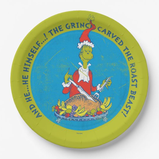 Dr. Seuss | The Grinch | Christmas Roast Beast Paper Plate | Zazzle.com