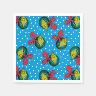 Dr. Seuss The Grinch Christmas Wreath Pattern Napkins