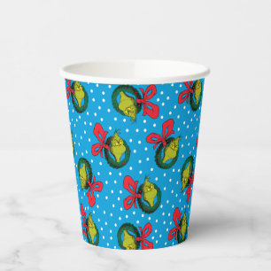 Dr. Seuss The Grinch Christmas Wreath Pattern Paper Cups