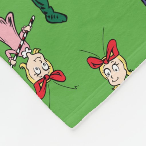 dr-seuss-the-grinch-cindy-lou-who-pattern-fleece-blanket-zazzle