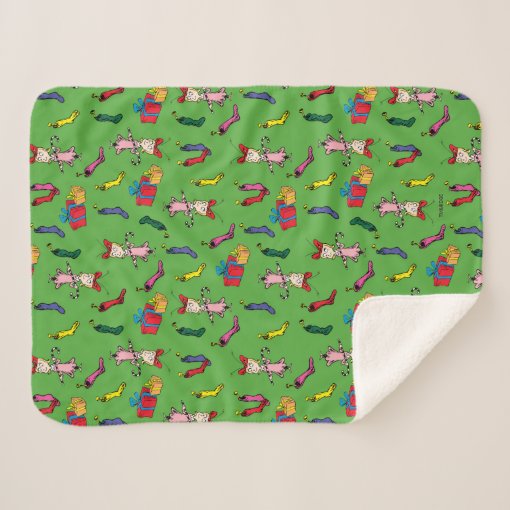 dr-seuss-the-grinch-cindy-lou-who-pattern-sherpa-blanket-zazzle