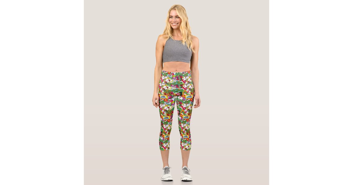 Dr. Seuss, The Grinch Colorful Pattern Capri Leggings