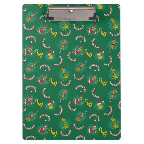 Dr Seuss  The Grinch  Merry Grinchmas Pattern Clipboard