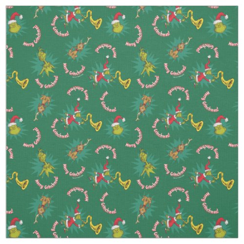 Dr Seuss  The Grinch  Merry Grinchmas Pattern Fabric