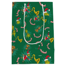 Dr. Seuss | The Grinch | Merry Grinchmas Pattern Medium Gift Bag | Zazzle