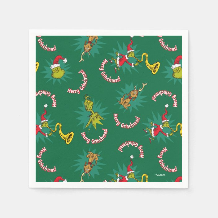 Dr. Seuss The Grinch Merry Grinchmas Pattern Napkins