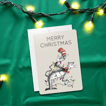 Dr. Seuss | The Grinch | Mischievous Cat In The Ha Holiday Card by DrSeussShop at Zazzle